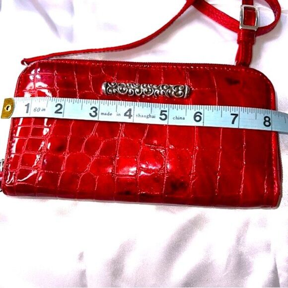 Brighton Red Croc-Embossed Organizer Wallet Crossbody - Picture 12 of 13